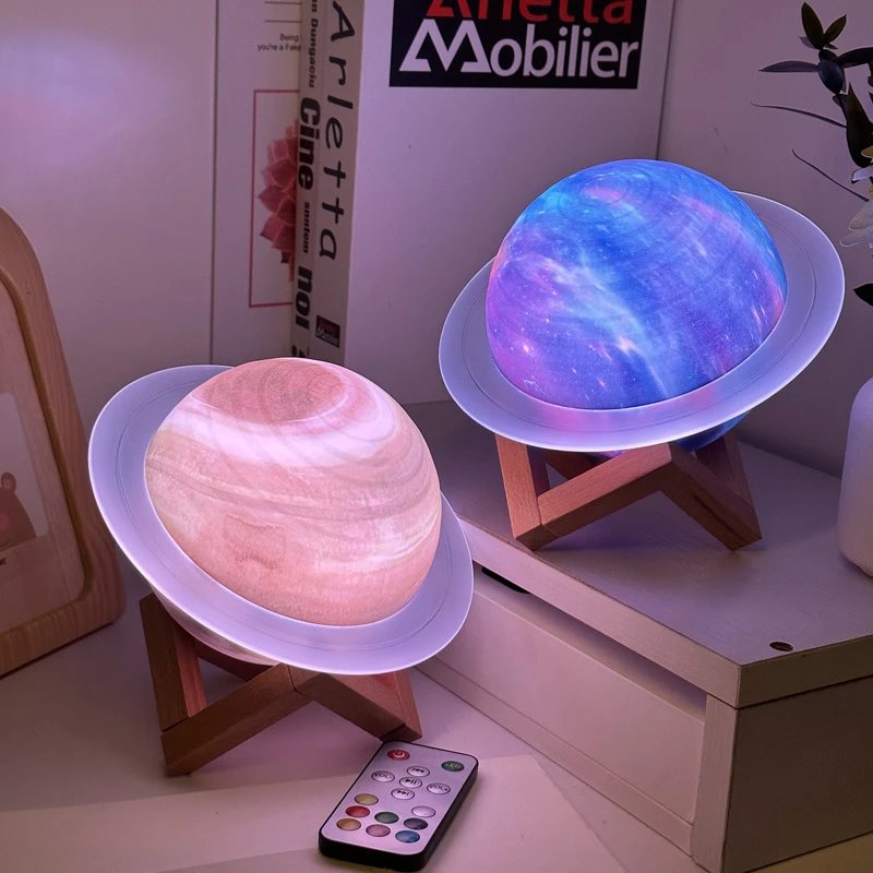 Saturn Planet Bluetooth Speaker Lamp – LED Galaxy Night Light with Remote Control