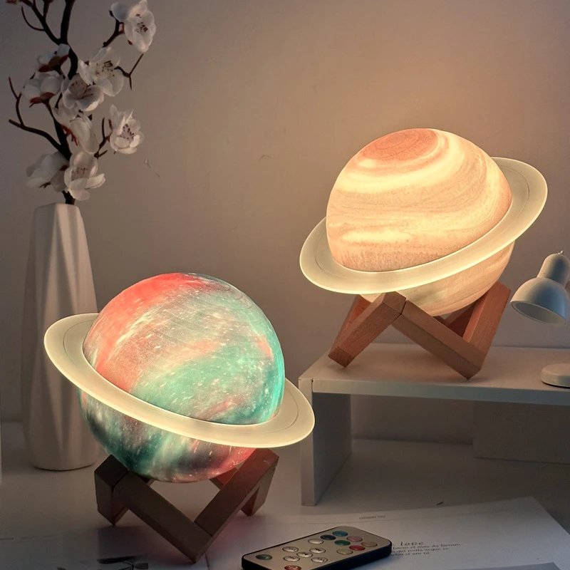 Saturn Planet Bluetooth Speaker Lamp – LED Galaxy Night Light with Remote Control
