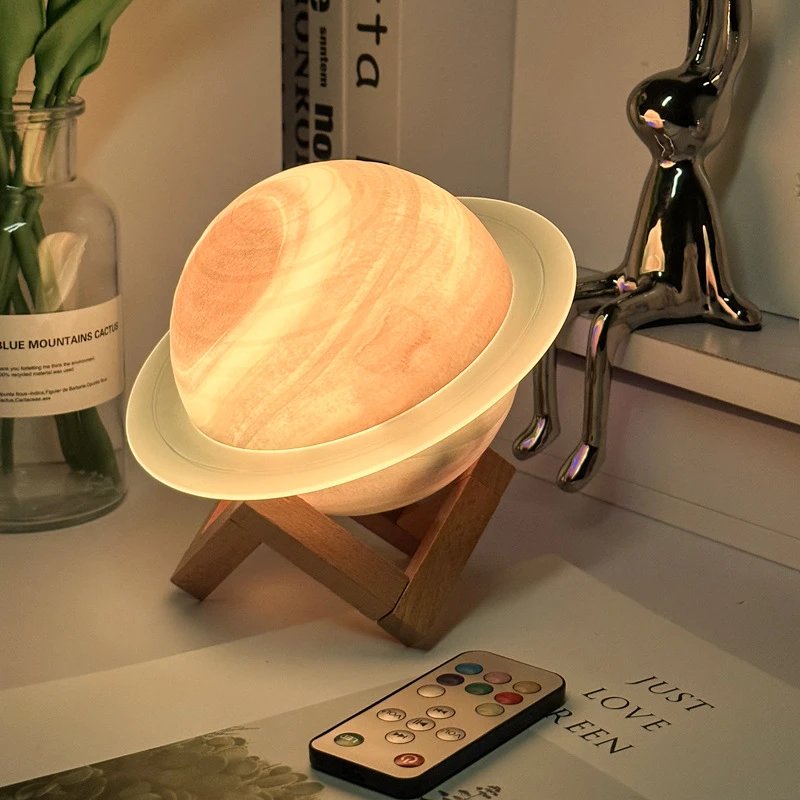 Saturn Planet Bluetooth Speaker Lamp – LED Galaxy Night Light with Remote Control