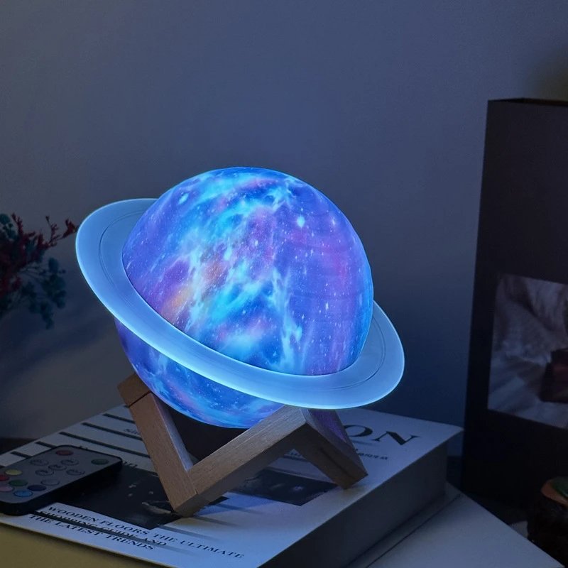 Saturn Planet Bluetooth Speaker Lamp – LED Galaxy Night Light with Remote Control